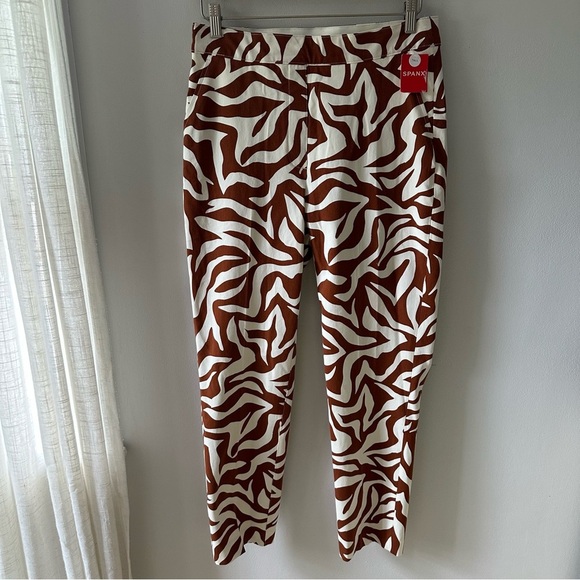 Spanx On-the-Go Printed Ankle Slim Straight Pant Clay Zebra Stripe - Picture 3 of 6